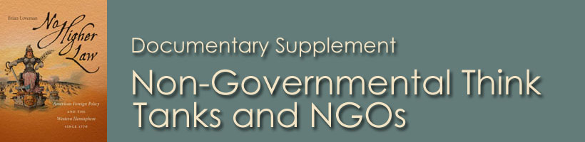 Documentary Supplement Non-Governmental Think Tanks and NGOs